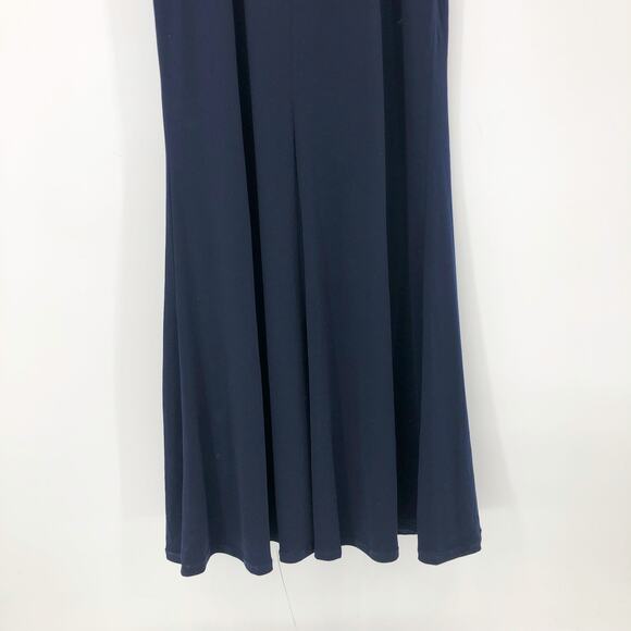 CITY STUDIO Trendy Off-The-Shoulder Gown 20W Navy Blue Rose Pink Dress Slit NWT - Picture 9 of 15